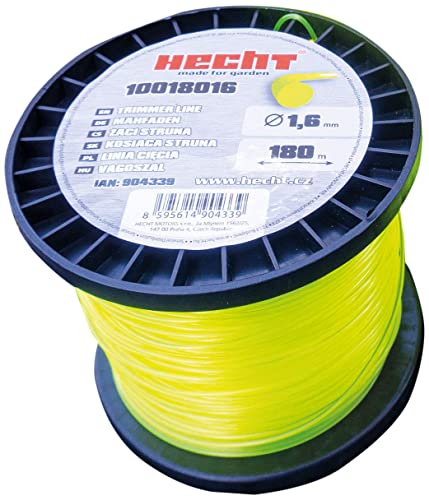 HECHT extra langer und reißfester Mähfaden – Profi-Faden für die perfekte Schnittleistung – ideal für jede Fadenspule – Drei Längen und Durchmesser zur Wahl (1,6 mm x 180 m)