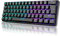 RK ROYAL KLUDGE RK61 Mechanische Tastatur 2,4 GHz Kabellose/Bluetooth/Verkabelte 60% Gaming Tastatur RGB-Beleuchtung Hot-Swap-fähiger Blauer Schalter, Kompatibel für Win/Mac, Schwarz (QWERTZ)