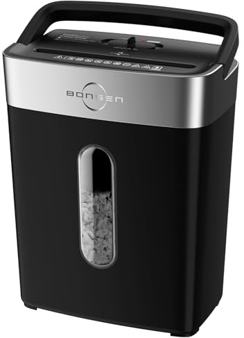 BONSEN Shredder for Home Office, 8-Sheet Crosscut Credit Card Shredder, Small Paper Shredder for Home Use with 4 Gallons Wastebasket, High Security Level P-4, ETL Certification (S3101)