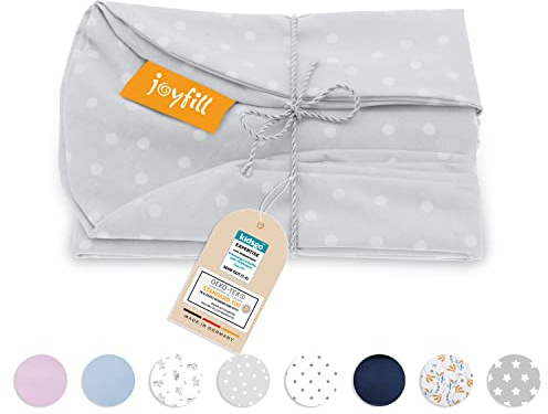 joyfill® Stillkissenbezug [190cm] Kuschelweich & Schadstofffrei Dank 100% zertifizierter ÖKO-TEX Baumwolle I Stillkissen Bezug Made in Germany I Waschbar bei 60° (Grau - Punkte)
