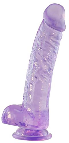 Dildo realistico, dildo viola da 17 cm con forte ventosa, dildo anale flessibile per donne, uomini
