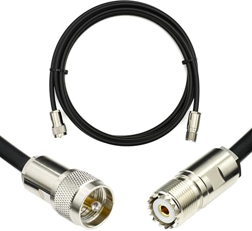 RANGEFUL 5m PL259 SO239 UHF Cavo coassiale prolunga 5 metri da esterno 5D-FB Ø7,5mm – Resistente alle intemperie – per HAM cavo antenna CB radio analizzatore misuratore SWR VHF marino rosmetro