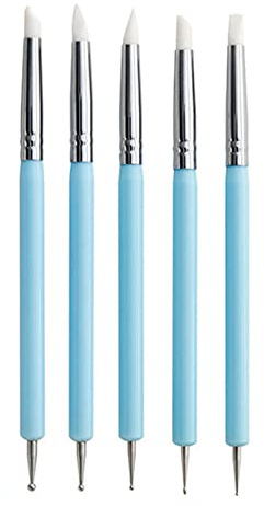 luoshaPUCY 5 pcs Pinceaux à Ongles, Brosses de Ongle Art | Ensemble Double Extrémité Nail Art Brushes Pinceaux Peinture Ensemble de Pinceaux pour pour DIY Art d'Ongles