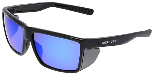 MCR Safety SR218B Swagger (Sr2) Glasses, Blue Diamond Mirror Lens