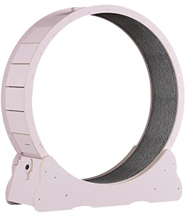 Katzenlaufrad Laufband Holz Klettern Indoor Spielzeug geräuschlos Roller Trainingsrad für Workout Haustierbedarf, Beige, XL/218 (Farbe: Rosa, Größe: L)