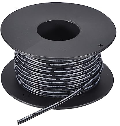 sourcing map 28AWG Silikon Schleife Kabel 2Pin 28 Gauge Flachkabel Flexibel Silikon Draht 15m/50ft Schwarz Gestrandet Verzinntes Kupfer Draht für Modell Flugzeug Modell Auto Elektrisch Gerät