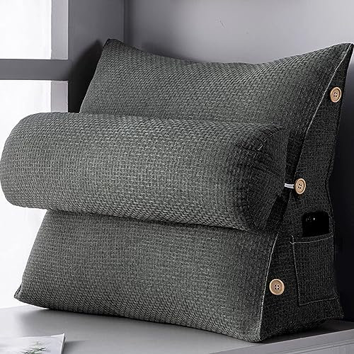 RüCkenkissen Keilkissen, 2 In 1 RüCkenlehne Und Kopfkissen NackenstüTze Lesekissen Lesekissen FüR Bett RüCkenstüTze Waschbarem Bezug FüR Mehr Halt Und Komfort Von RüCken,Kopf Und Nacken