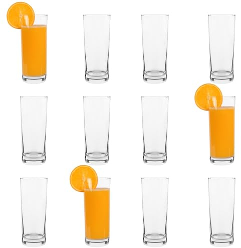Argon Tableware 360ml Highball Glasses Pack of 12 Clear Drinking Glasses | Highball drinking glasses for cocktails gin tonic mixers soft drinks juice and home bar use durable glass tumblers