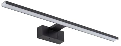 Licht-Erlebnisse LED Badlampe Wand 60 cm lang IP44 Schwarz 4000 K 900 lm neutralweiß hell Aluminium Modern Spiegelleuchte Wandlampe innen Spiegel Badezimmer