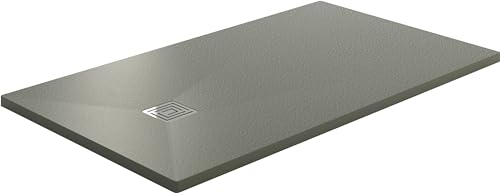 Aquabad Duschwanne/Duschtasse RESITEC ROCK 180x80cm Grau Rechteck inkl. Ablaufgarnitur