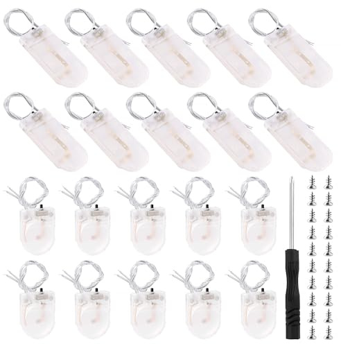 KUOQIY 20 Stücke 1 x 3V + 2 x 3V Knopfzelle Batterie Halter, CR2032 Knopfzellen-Batteriehalter Sockel Box Clip Gehäuse mit An-/Ausschalter Kabel, mit Schraubendreher und Schrauben, Transparent