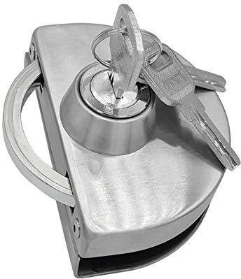 Serrure de porte en verre sans cadre avec clé à pousser pour loquet appartement d'hôtel Serrure de porte en verre en acier inoxydable Antivol Serrures pour vitrines en verre avec clés