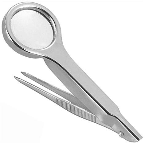 Leichte Lupe, 10-fache tragbare HD-Handlupe aus Edelstahl mit Pinzette für Beobachtung/Wartung Reliable