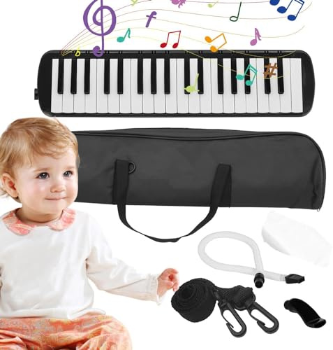 Holdes Melodica Instrument mit 37 Tasten, Melodica-Set mit 37 Tasten | Kinder-Klavier, Mundharmonika, Melodica-Instrument mit geblasener Tastatur, tragbares Luftklaviermusikinstrument für die