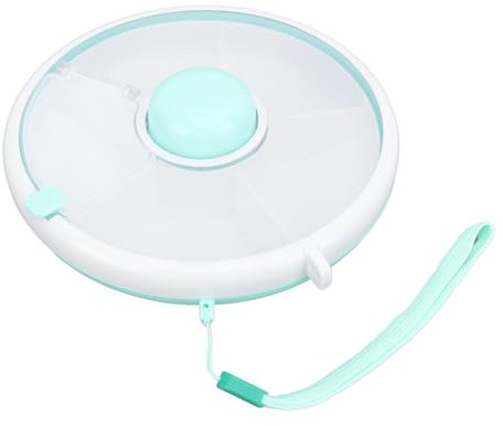 Kids Snack Spinner, 5 Compartment Dispenser 360° Rotating Reusable Snack Container with Lid and Hand Strap, Leakproof Baby Food Storage Container for Home, Travel (-2016240006211)