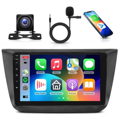 2G+64G Autoradio für Seat Altea 2004-2015/ Toledo 2004-2009 mit Wireless Carplay Android Auto, Hodozzy 9 Zoll Touchscreen Navi WiFi Bluetooth Mirrorlink HiFi FM/RDS Radio Canbus Rückfahrkamera