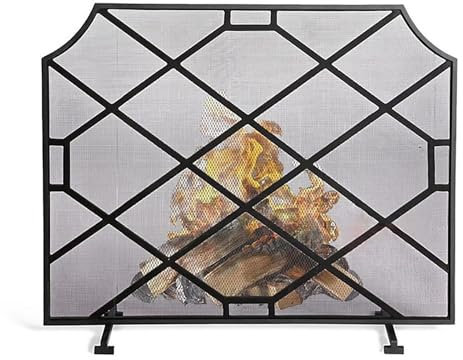 Generico (it:Schermo per Camino a Pannello Singolo Nero, Protezione per Stufa a Fuoco Resistente per la casa, Grande griglia di Protezione per Fuoco, Protezione per Bambini, per Interni ((LxA) 99x