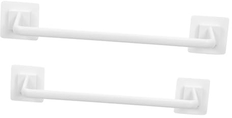BUGUUYO Toallero de Pared Blanco de PP, 2 Piezas para Baño y Dormitorio | Resistente, Diseño Moderno Contemporáneo, Permite Espacio para Secado Rápido, Accesorios de Baño