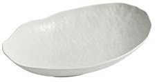 Ceramic home steamed fish plate, white oval salad plate - 10.2 inch deep pan