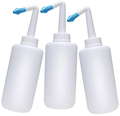 Bouteille de Lavage du Nez 3 Pièces 300ml Plastique pour Bébé | Blanc, Chaque Bouteille D’irrigation, Simple à Utiliser, Léger à Transporter, Nez