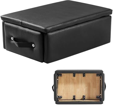 VEVOR Boîte de Reformer Pilates 62,5x43,5x24 cm, Boîte d’Assise pour Reformer en PU et Bois, Accessoire d'Équipement Pilates pour Améliorer la Force, l'Équilibre et l'Amplitude des Mouvements, Gym