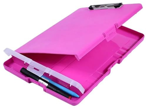 CYMMIYT Planchettes à Pince Presse-papiers de Rangement en Plastique, boîte de fichiers, dossiers de Documents, Bloc-Notes, Papeterie Fournitures de Bureau(Pink)