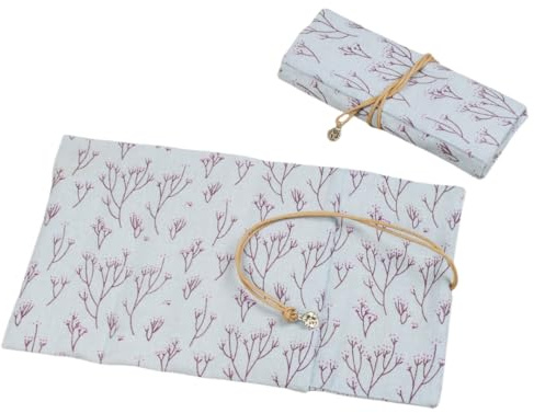 Brush Rollup Protector Canvas Pencil Case Plant Pattern Pen Curtain Pen Roll-Raspberries