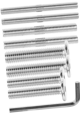 Yardwe Pernos Roscados de Acero para Rascador de Gatos Tornillos de Doble Punta y Llave Hexagonal, Kit de Conexión 10mm y 8mm, Accesorios para Montaje de Muebles para Gatos Domésticos