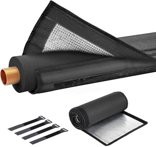 Energie Sparende HVAC Rohrisolierung Outdoor, 183×26 cm Kupferleitungs Dämmhülle aus 600D Oxford für Klimaanlagen, Wärmepumpen & Ductless Systeme, Wetterfest und UV-resistent