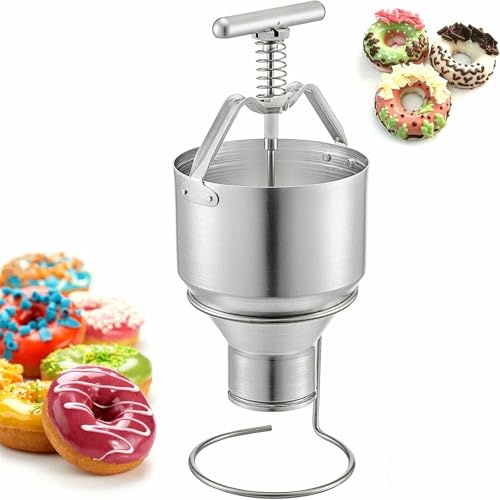 Manual Donut Dispenser with Adjustable Thickness and Stand for Easy Baking and Food Preparation
