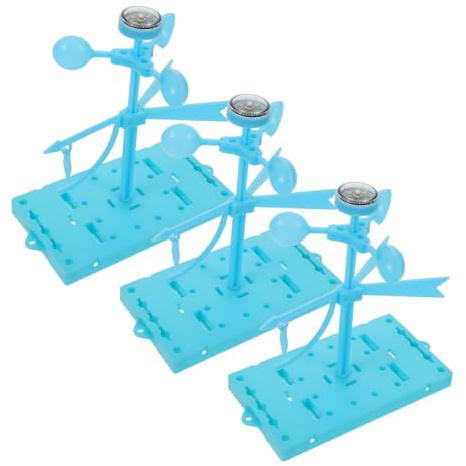 Abaodam 3 Sets DIY Plastic Weather Vane Kits for Stem Science Learning Easy Assemble Wind Vane Models for Classroom Weather Experiments Primary School Science Teaching Aids for Group