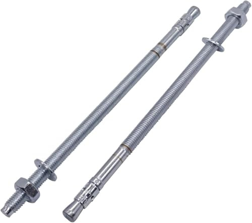 SKIR'CO (10 Stück) Verzinkte Keilanker M10 x 230 mm, Metalldübel, Ankerbolzen, Mauerwerk und Beton Spreizbolzen