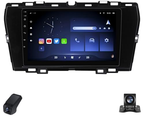 Autoradio Android 14 touchscreen 2K per SsangYong Tivoli 2019-2023 - Radio doppio DIN con CarPlay, Android Auto, 4G LTE, WiFi, GPS, Bluetooth, FM/AM, RDS, DSP, telecamera posteriore, ADAS DV