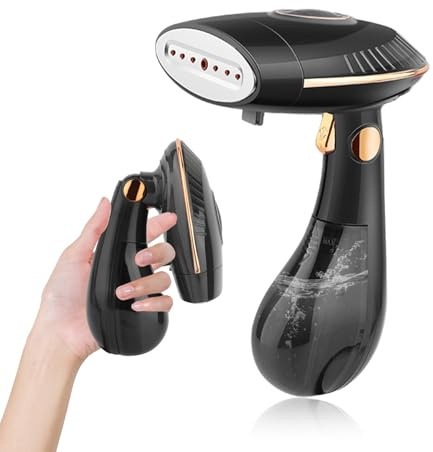 Defroisseur a main, Defroisseur Vetement 1500W, défroisseur vertical, capacité 168ml, steamer portable, repassage vertical, chauffe rapide 30s, vapeur 25g/min, pliable, maison & voyage, Noir