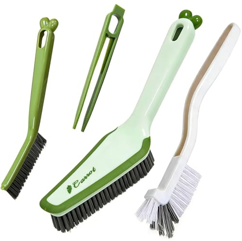 Hard Bristles Scrubbing Brush, Bathroom Cleaning Brush, 2‑Pcs | Multifunctional Scrub Brush for Shower, Tile, Sink, Corners, Kitchen, and Window Tracks
