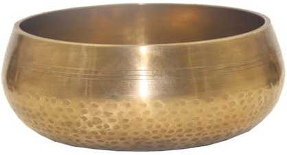 LCUVIMPEX Cuenco Tibetano, Cuenco Tibetano con Sonido de Buda, Hecho a Mano, Cobre Puro, Oro, Varios tamaños(15.5cm)