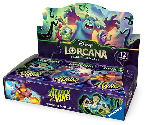 BBTT Lorcana – Caja de presentación con 24 paquetes de refuerzo, diseño de ataque de la zarcilla