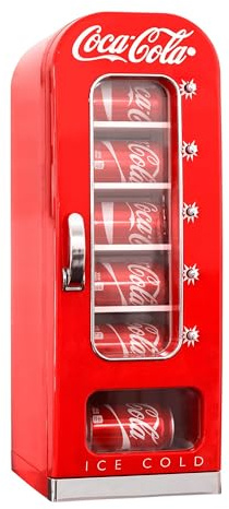 Koolatron Coca Cola Mini Fridge - Refrigerator for Bedroom Skincare Office, Portable Table Top Beverage Cooler, 12V 220V Refrigerador For Drinks, Soda, Wines, Use In Car, Dorm, Outdoor, 10 Can