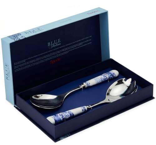 Spode Salad Servers (Pair), 25cm, Blue & White (Blue & White,25cm)