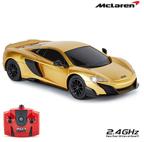 CMJ RC Cars™ McLaren 675LT Officially Licensed Remote Control Car 1:24 Scale Working Lights 2.4Ghz Gold