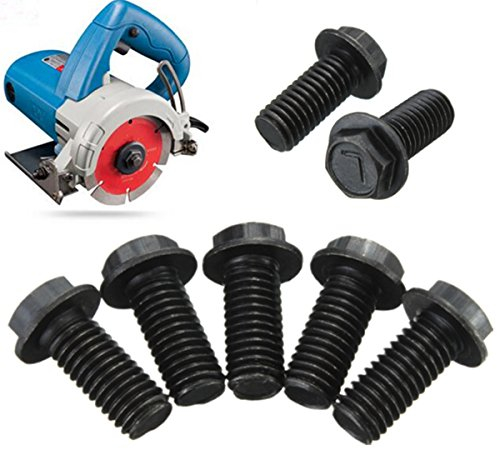 Alamor 1Pcs Scie Boulon De Lame M8 X 18 mm Gauche Filetage Tête Hexagonale Black Metal Bride