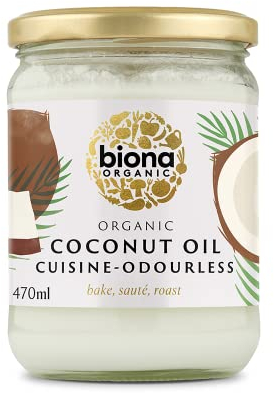 Biona Organic Coconut Oil 470ml - Cuisine Mild & Odourless - Dairy Free, Naturally Vegan - Ketogenic and 100% Natural - For Cooking, Roasting and Baking