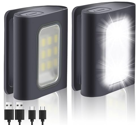 Running Light, 2Pack Reflective Running Gear for Runners, USB Rechargeable LED Light, Clip on Running Lights with Runners and Joggers for Camping, Hiking, Running, Outdoor Adventure