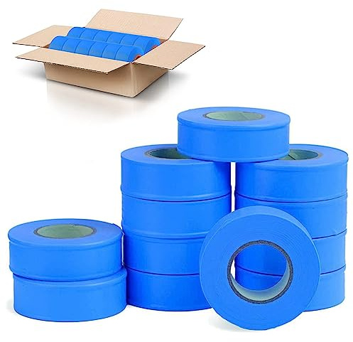 AdirPro 12 Stück fluoreszierendes Markierungsband, Mehrzweck-Neon-Markierungsband, tolle visuelle Beschriftung und Etikettierung für Zuhause und am Arbeitsplatz. blau - fluorescent blue