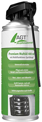 AGT Professional Öl: Premium-Multiöl mit Multifunktions-Sprühkopf, 400 ml (Kontaktreiniger, Kettenspray, Motorrad)
