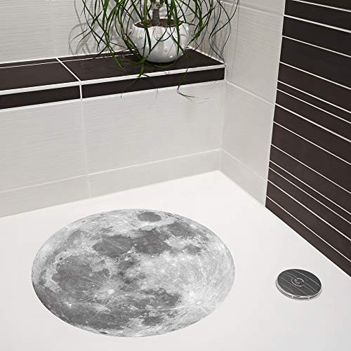 AnTina TAPES® Duschmatte als Antirutsch Aufkleber (rund Ø 55cm, Mond) | selbstklebend, für Dusche & Badewanne, hygienisch, PVC, zertifizierte Rutschhemmung, barfußfreundlich, pflegeleicht