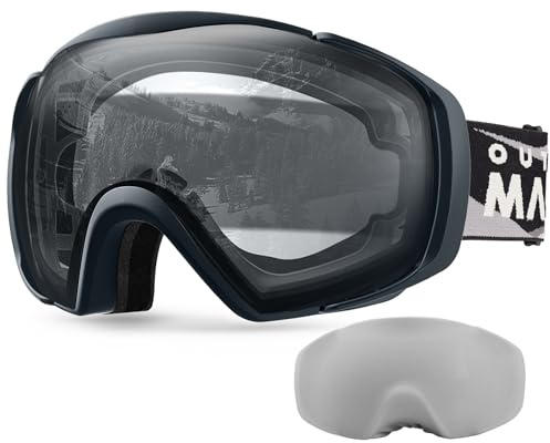 OutdoorMaster Ski Goggles with Cover Snowboard Snow Goggles OTG Anti-Fog for Youth Teenager, Vlt 99%