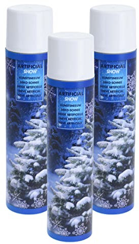 3 tlg. Set Schneespray zum Dekorieren 3 x 300 ml - Dekospray - Dekoschnee - Kunstschnee