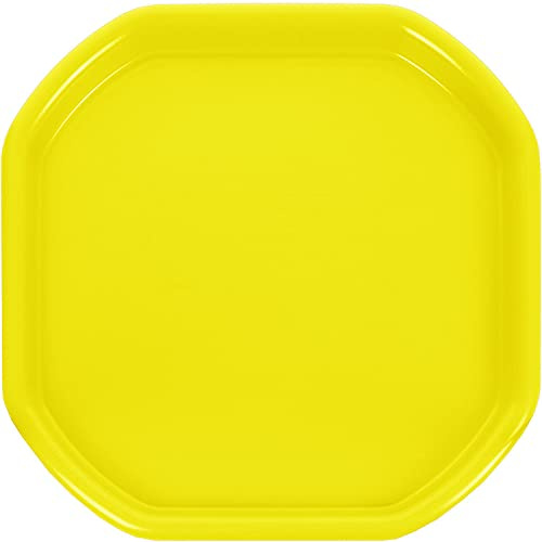 Childrens Fun Play Sand Pit Tray Plastic Small Mixing Tray 70cm x 70cm Assorted Tuff Tray Kids Messy Activities for Cement Mortar and Sand Plastering (Yellow)