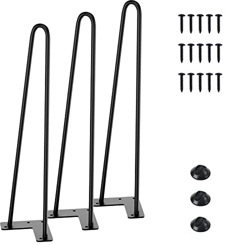 SMARTSTANDARD 18 Inch Heavy Duty Hairpin Furniture Legs, Black 3PCS